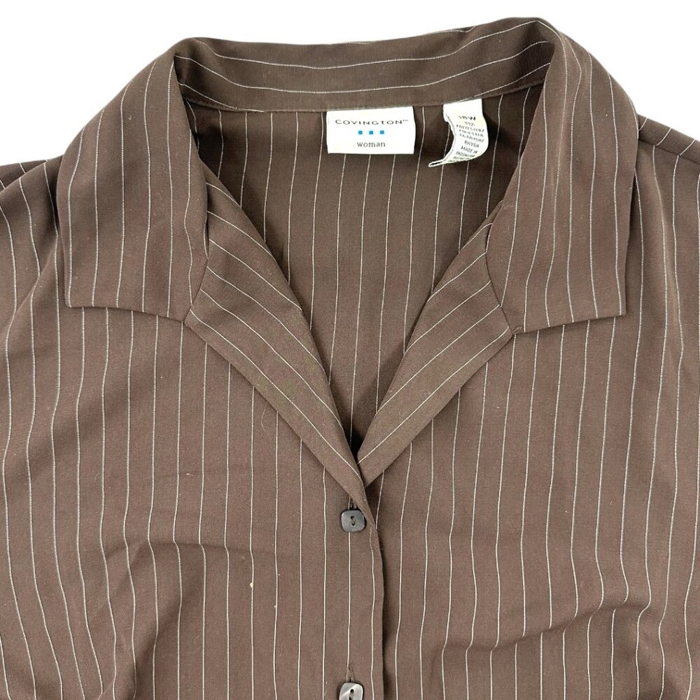 Covington Button Down Pinstripe Blouse - image 5